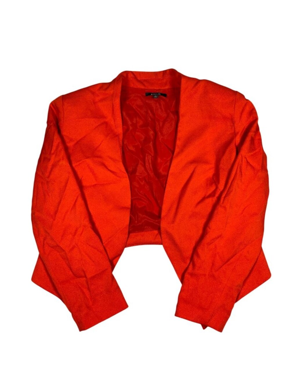 Evanuel Bright Red Womens Open Front Blazer Jacket L Polyester Lightweight